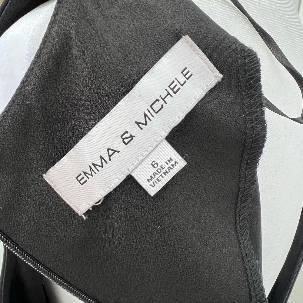 NWT Emma & Michele black wrap sleeveless belted romper. - Picture 9 of 11